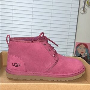 UGG Fuchsia Suede Lace-Up Boots
